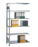 Ordnerregale Stecksystem, Anbaufeld, H2000xB750xT600 mm, beidseitig nutzbar ohne Mittelanschlag, sendzimirverzinkt