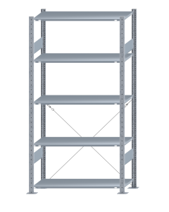 SCHULTE Steckregal, Fachbodenregale Stecksystem, Grundregal, einseitig nutzbar, H2000xB1000xT400 mm, 5 Fachböden, Fachlast 150 kg, sendzimirverzinkt