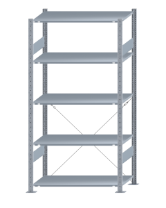 SCHULTE Steckregal, Fachbodenregale Stecksystem, Grundregal, einseitig nutzbar, H2000xB1000xT500 mm, 5 Fachböden, Fachlast 150 kg, sendzimirverzinkt