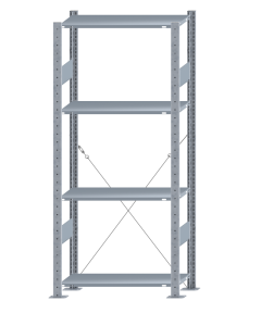 SCHULTE Steckregal, Fachbodenregale Stecksystem, Grundregal, einseitig nutzbar, H1800xB750xT300 mm, 4 Fachböden, Fachlast 85 kg, sendzimirverzinkt