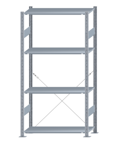 SCHULTE Steckregal, MULTIplus-Set, Grundregal, einseitig nutzbar, H2000xB1000xT400 mm, 4 Fachböden, Fachlast 150 kg, sendzimirverzinkt