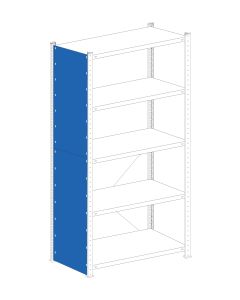 Vollblechseitenwand Stecksystem, inkl. Befestigung (Schrauben), H3500xT1000 mm, RAL 5010 enzianblau