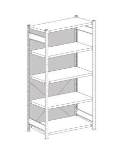 Vollblech-Rückwand Stecksystem, inkl. Befestigung (Klammern), H3500xB1000 mm, RAL 7035 lichtgrau