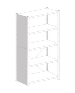 Vollblechseitenwand Stecksystem, inkl. Befestigung (Schrauben), H2000xT600 mm, RAL 7035 lichtgrau